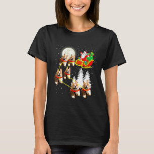 Camiseta Papai Noel montado em Corgi no Natal