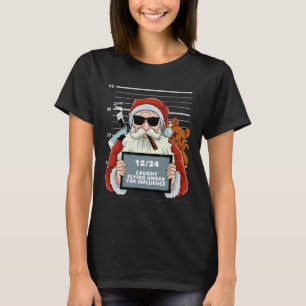 Camiseta Papai Noel Mugshot Natal Pajama Engraçado X mas H