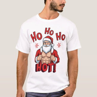 Camiseta Papai Noel Musculoso Natal Engraçado