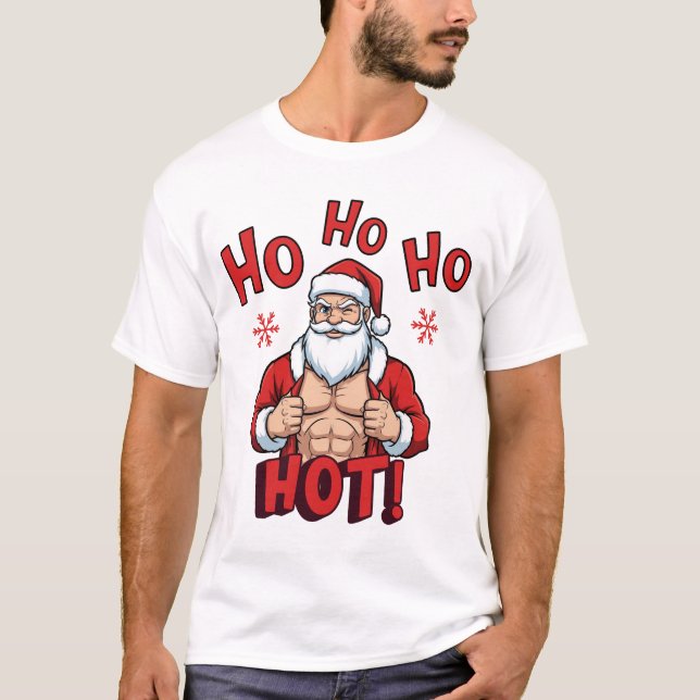 Camiseta Papai Noel Musculoso Natal Engraçado (Frente)