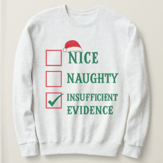 Camiseta Papai Noel Natal Bom Mal Evidências Insuficientes