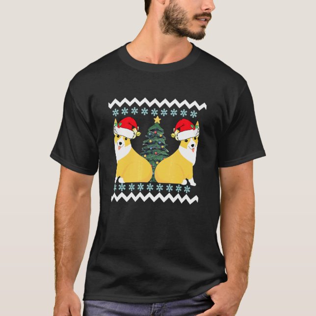 Camiseta Papai Noel Natal Corgi Fofo (Frente)