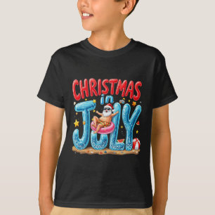 Camiseta Papai Noel Natal Em Julho Vibrações De Verão Praia