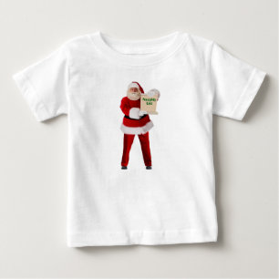 Camiseta Papai noel Naughn List Baby T Shirt