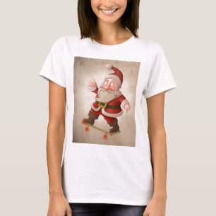 Camiseta Papai Noel no skate