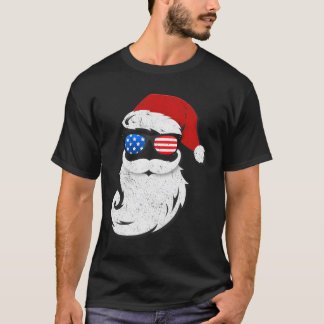 Camiseta Papai Noel Óculos de Sol Patrióticos EUA em Julho