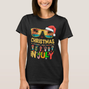 Camiseta Papai Noel Óculos de Sol Praia Natal Em Julho Home