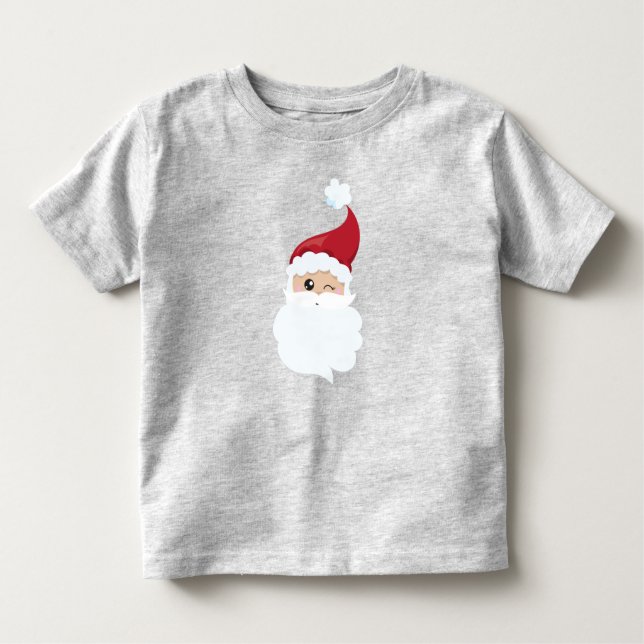 Camiseta Papai Noel, Papai Noel, Papais noeis Winking, Nata (Frente)