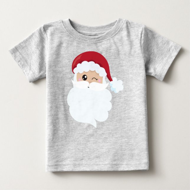 Camiseta Papai Noel, Papais noeis Winking, Papai Noel, Nata (Frente)