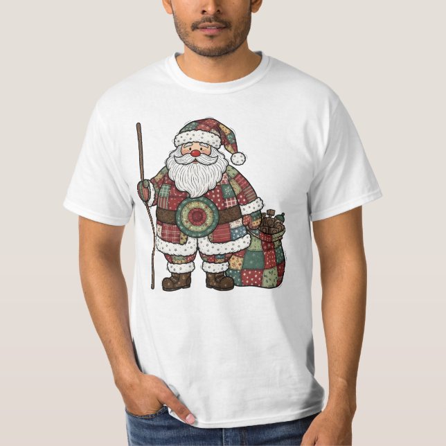 Camiseta Papai Noel Patchwork (Frente)