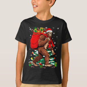 Camiseta Papai Noel Pé Grande Carregando Bolsa de Natal Cha