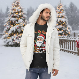 Camiseta Papai Noel Pego Roubando Biscoitos Cartoon Engraça