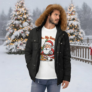 Camiseta Papai Noel Pego Roubando Biscoitos Cartoon Engraça