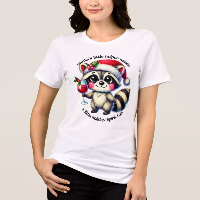 Camiseta Papai noel pequeno ajudante num espírito festivo d (Frente)