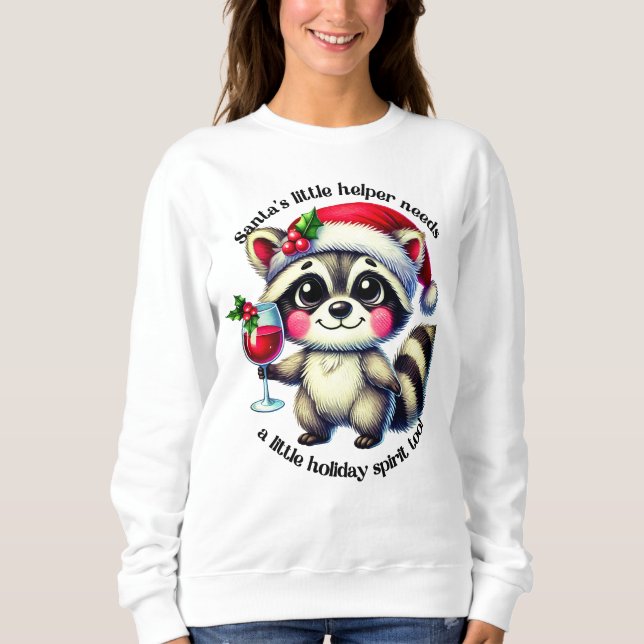Camiseta Papai noel pequeno ajudante num espírito festivo d (Frente)
