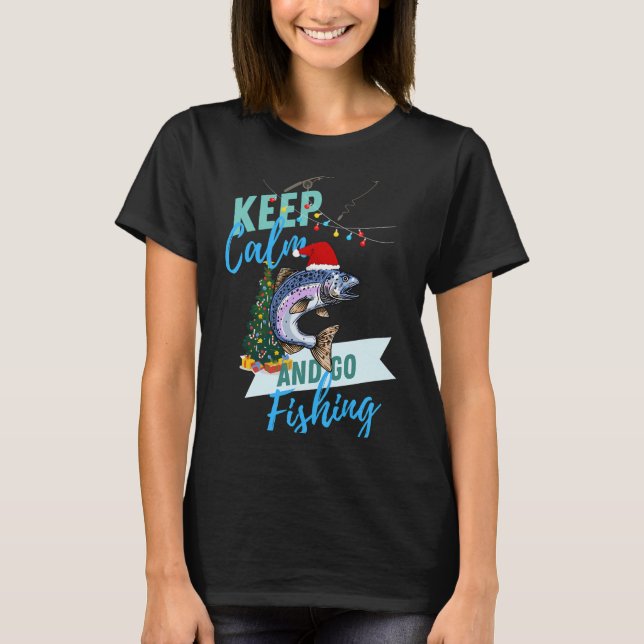 Camiseta Papai Noel Pescando para o Natal (Frente)