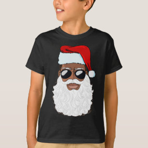 Camiseta Papai Noel Preto Xmas Papai Noel Afro Americano Ne