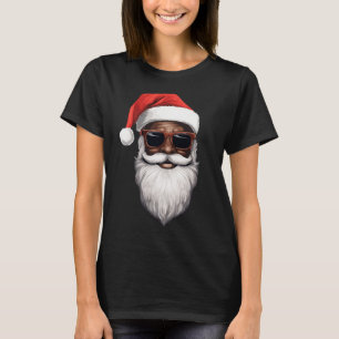 Camiseta Papai Noel Preto Xmas Papai Noel Afro Americano Ne