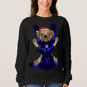 Camiseta Papai noel Pug Engraçado Cachorro Engraçado Mãe Pa