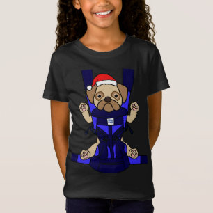 Camiseta Papai noel Pug Engraçado Cachorro Engraçado Mãe Pa