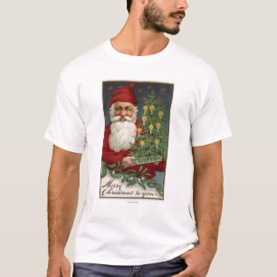Camiseta Papai noel que guardara uma árvore iluminada por