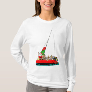 Camiseta Papai noel que navega no Natal