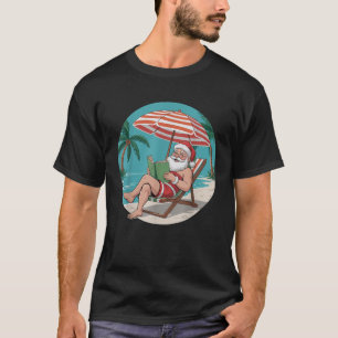 Camiseta Papai Noel Relaxa No Livro De Leitura Da Praia Ver