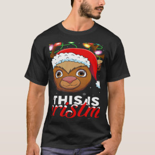 Camiseta Papai Noel Rena Xmas Este É Meu Pijama De Natal