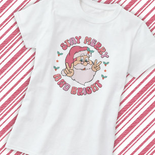 Camiseta Papai Noel Retro Alegre & Brilhante