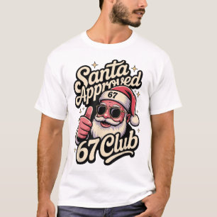 Camiseta Papai Noel Retro Aprovado 67 Clube - Natal Engraça