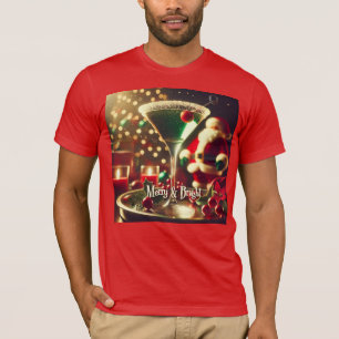 Camiseta Papai Noel Retro dos Anos 50 Martini Verde de Nata