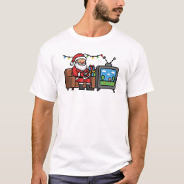 Camiseta Papai Noel Retro Gamer Pixel Natal