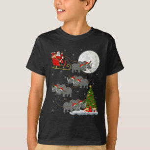 Camiseta Papai Noel Rinoceronte Voador Magico Natal Diverti