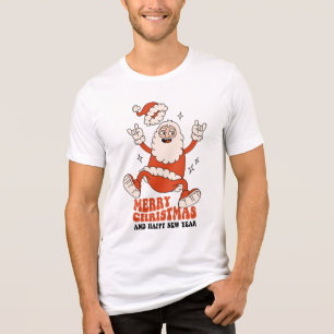 Camiseta Papai Noel Rockin - Uma Feliz e um Natal Alto