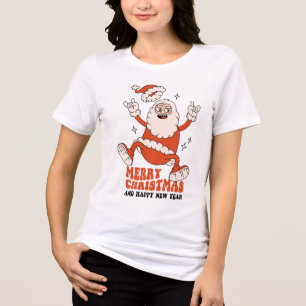 Camiseta Papai Noel Rockin - Uma Feliz e um Natal Alto