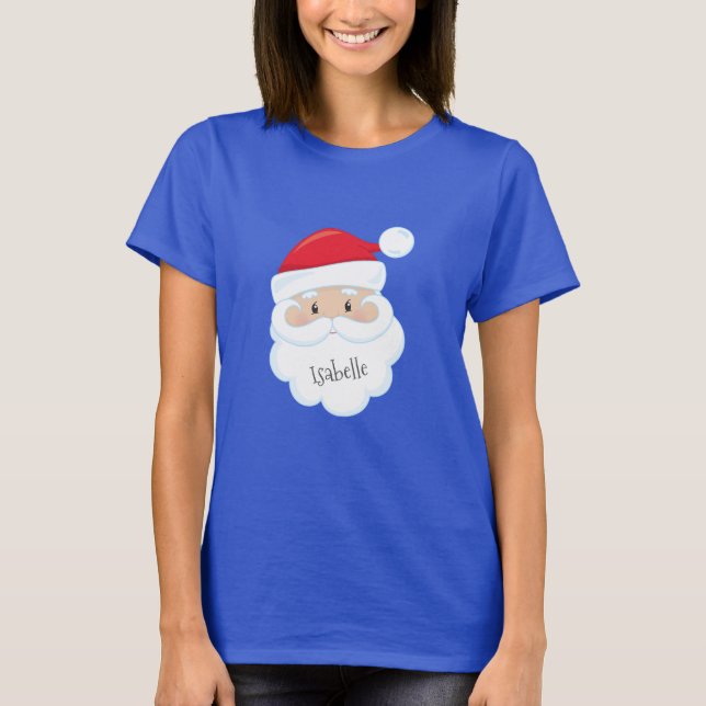 Camiseta Papai Noel Rosto com Nome na Barba (Frente)