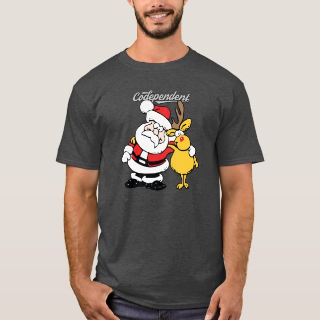 Camiseta Papai noel & Rudolph: Codependent (Frente)