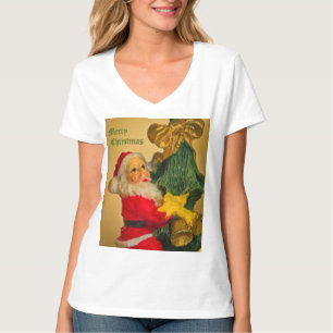 Camiseta Papai Noel Subindo na Árvore de Natal - Vintage