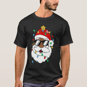 Camiseta Papai Noel Sunvidros Natal Xmas Luzes Negras