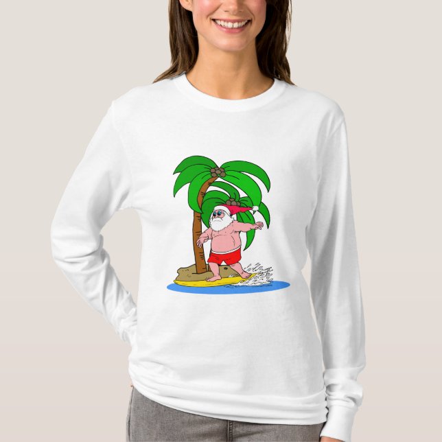 Camiseta Papai Noel surfando (Frente)