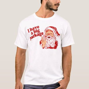 Camiseta Papai Noel tem um pacote grande