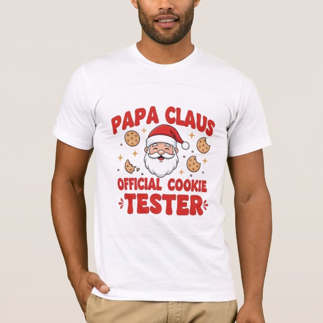 Camiseta Papai Noel – Testador Oficial de Biscoitos | Chris (Frente)