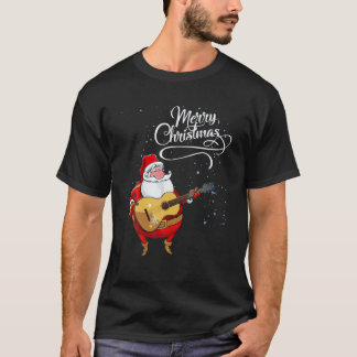 Camiseta Papai Noel Toca Violão, Família Feliz Natal