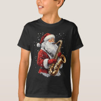 Papai Noel Tocando Saxofone Músico de Natal Saxofo