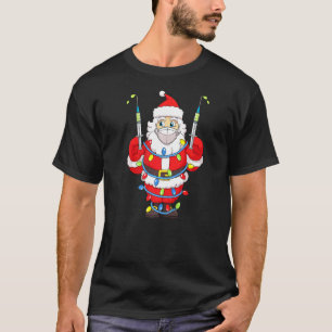 Camiseta Papai Noel Vacinado Em Máscara Feliz Natal Tre