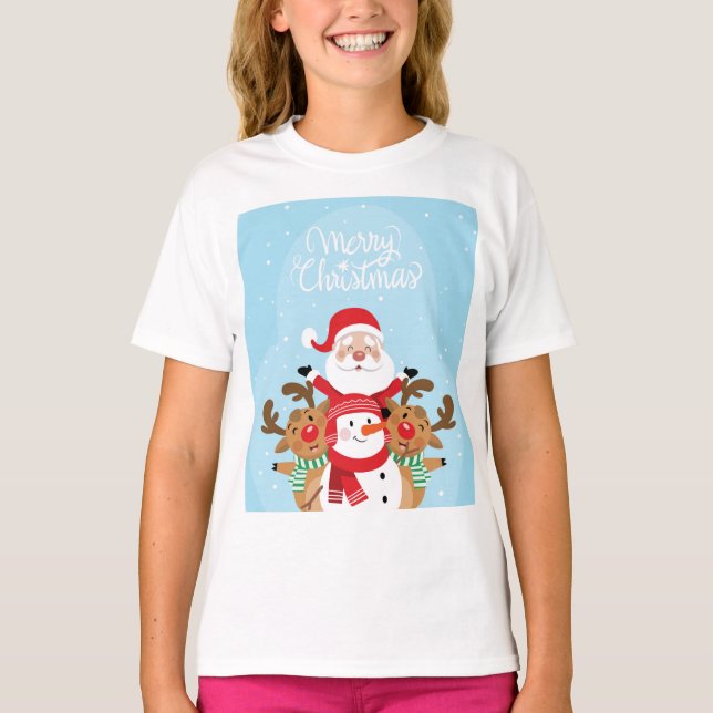 Camiseta Papai Noel, veado e bonitão (Frente)