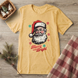 Camiseta Papai Noel Vintage Alegre e Brilhante