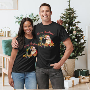 Camiseta Papai noel Vintage & Gingerbird Ho-Ho-Ho Vibrant
