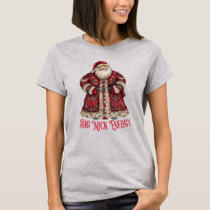 Camiseta Papai Noel Vintage Retro Grande Energia Nick Engra