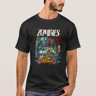 Camiseta Papai Noel Zombie Beach 2 Girls Horror Pai